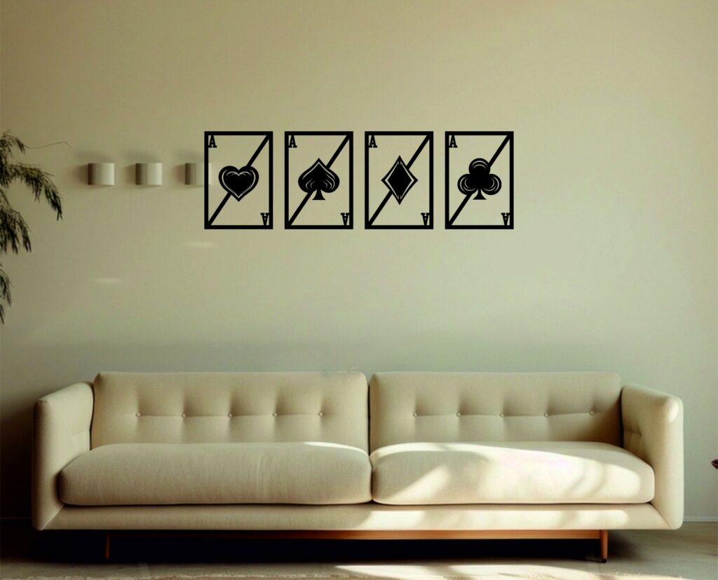 FONDO1 Set Ases de Baraja – 4 piezas, 120 × 40 cm